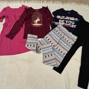 Girls' Clothing Bundle Set with Leggings and Tops Size 7 - 8 (Medium)